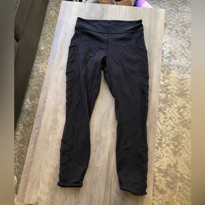 Lululemon Black Leggings with Mesh Cut Outs